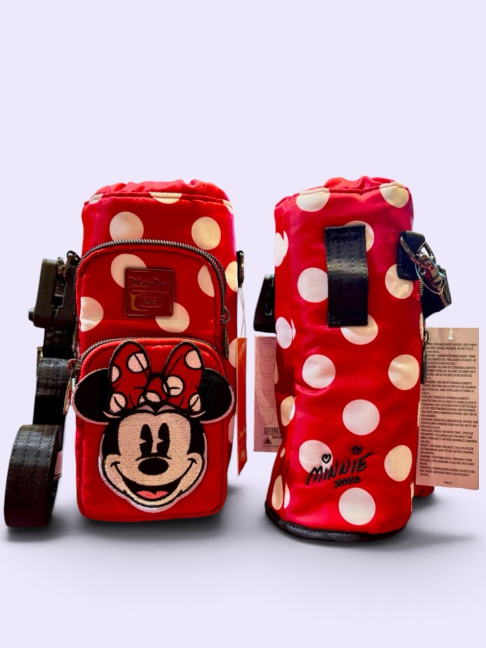 Disney Parks Minnie Mouse Lug WDW Water Bottle Holder Bag - NWT